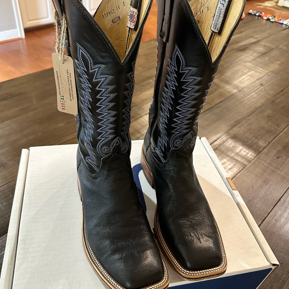 Anderson Bean smooth ostrich boots black.  Worn only once to a wedding